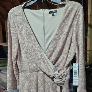 Blu Sage Shimmering Rosegold, Glittery Long Sleeve Dress